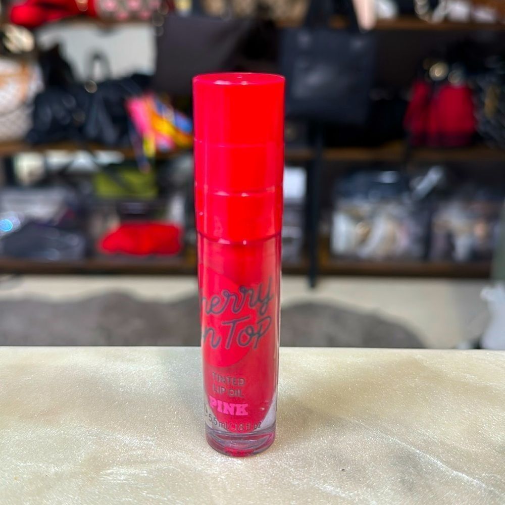 Pink Victorias Secret Cherry on Top Tinted Lip Oil NWT .18 fl oz